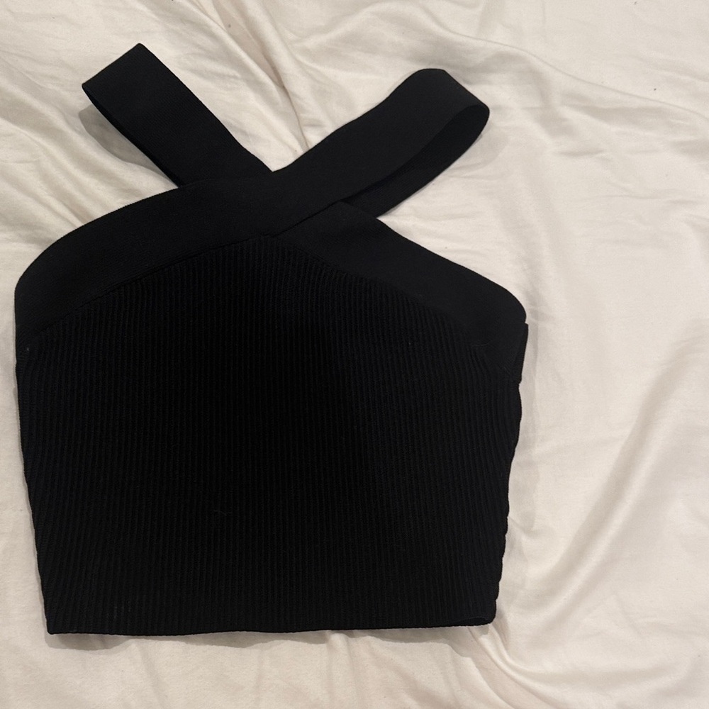 Aritzia Babaton Black Cross-Strap Tank Top
